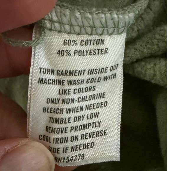 Aeropostale Cropped Sweatshirt Women’s XS Olive Green Button Pullover - Picture 7 of 8